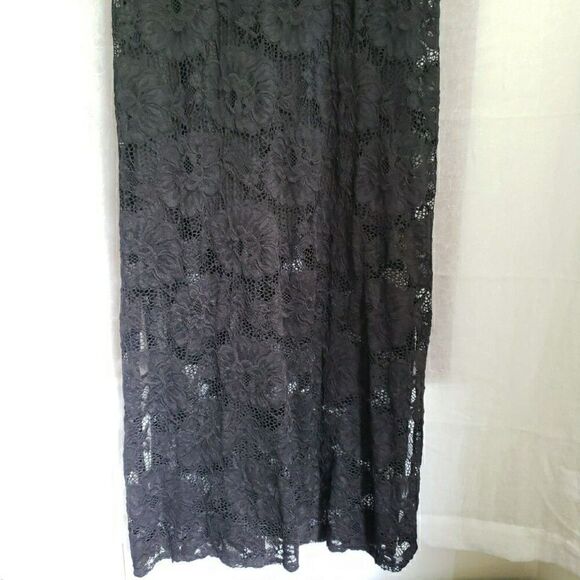 Whimsy Goth Grunge Women’s Lace Black Long Maxi Dress Size UNK 57 Inches Long - Picture 4 of 10